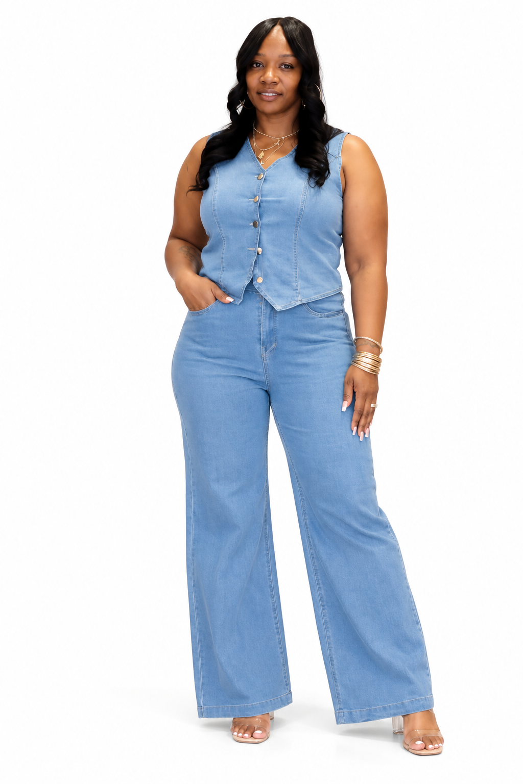 Denim Vest Set